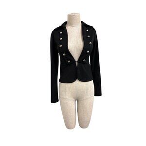 Black Stella Morgan Military-Style Cropped Jacket With Silver Button Details Lon
